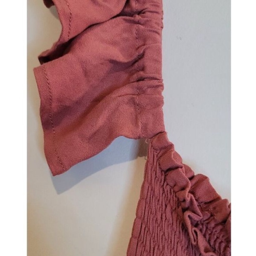 🌺Young Fabulous & Broke🌺 Elegant Pink Smocked Maxi Dress with Puff Sleeves sz~M - Picture 2 of 4